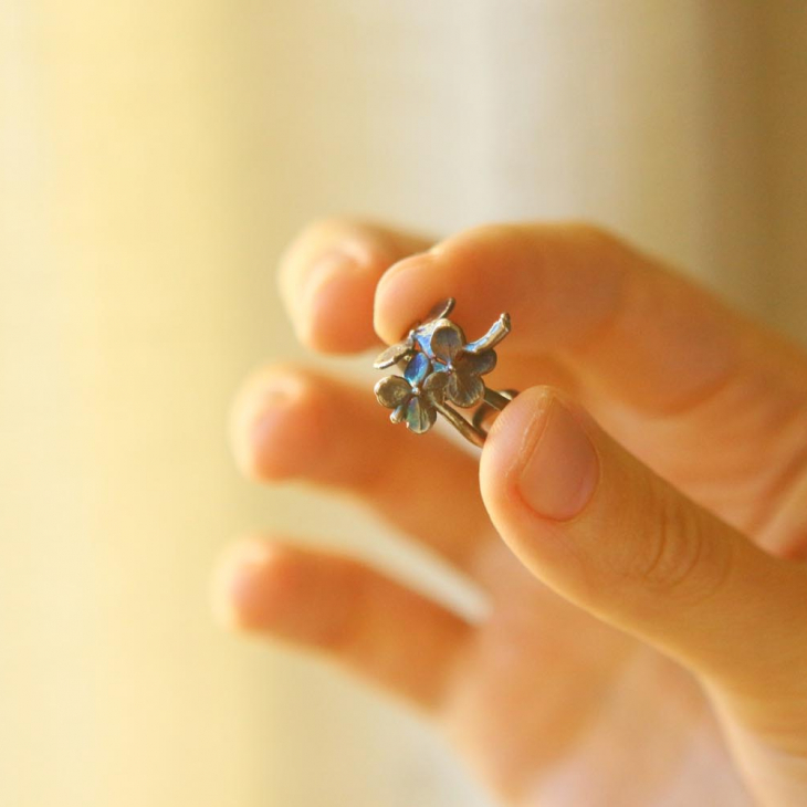Cuff in silver, Hydrangea, фото 2
